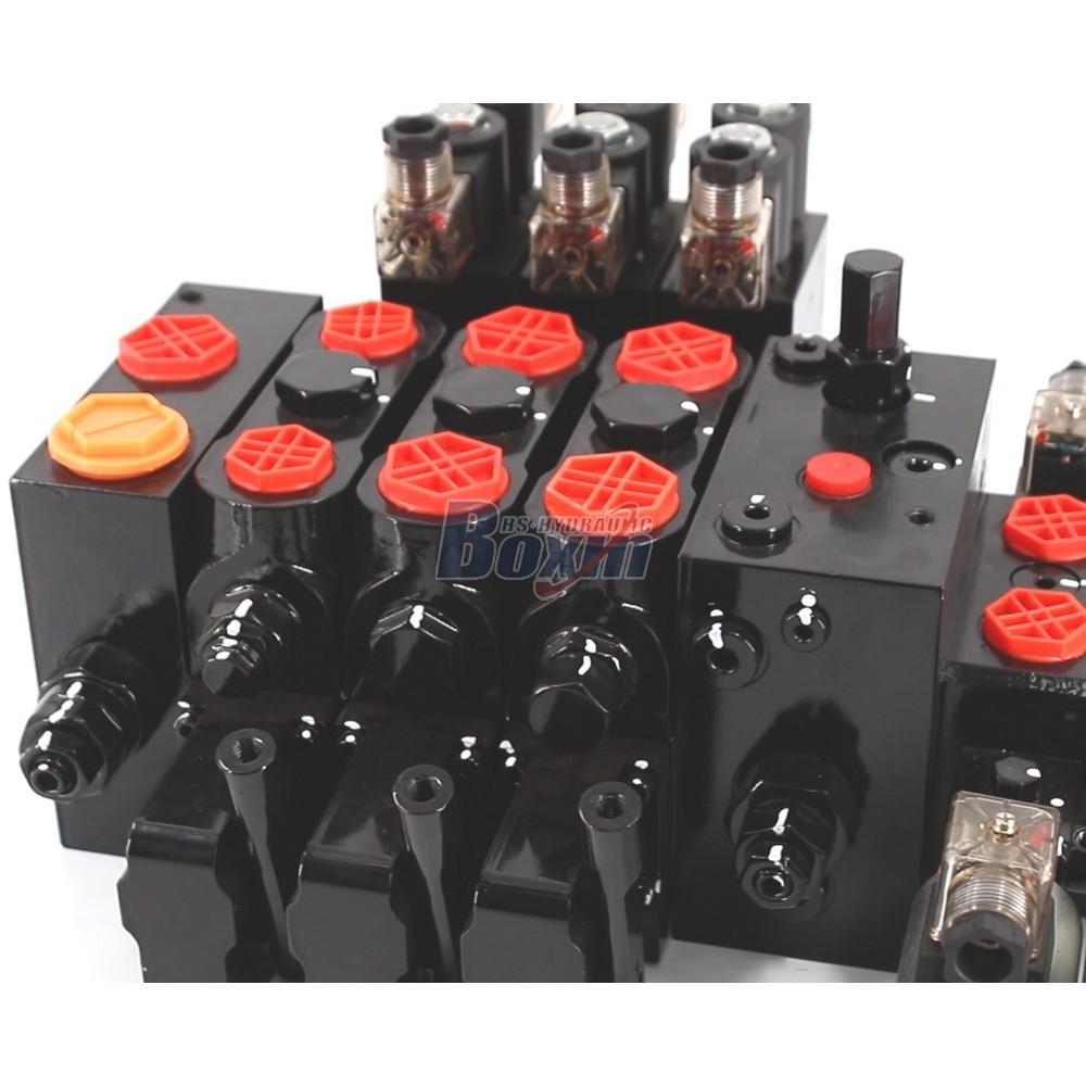 DCV100E et DCV58 Électro-hydraulique et solénoïde 6 tiroirs Distributeur directionnel sectionnel detail image